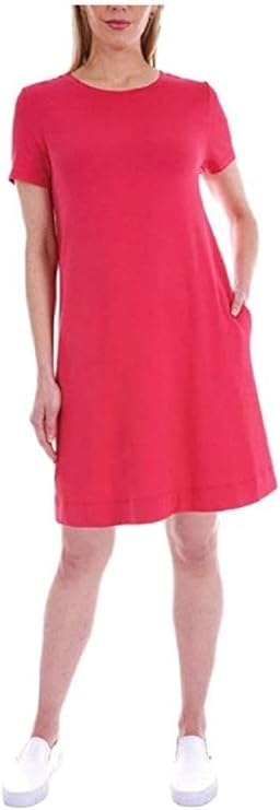 Ellen Tracy Women's Pima Cotton Dress (Red Robin, Large)