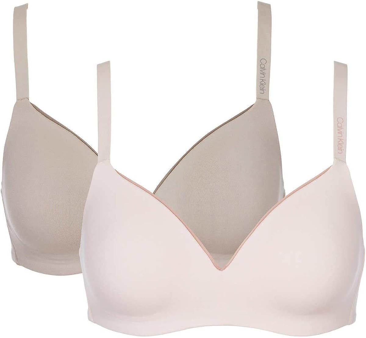 Calvin Klein Women's Wirefree Bra, 2-pack (Pink/Gray, X-Large)