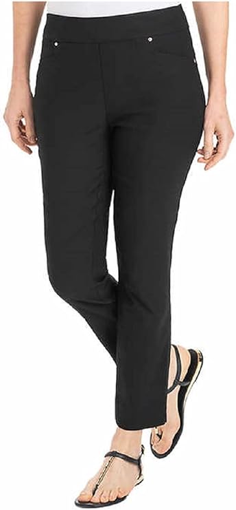 Hilary Radley Womens Pull On Ankle Pant (Black, X-Small)