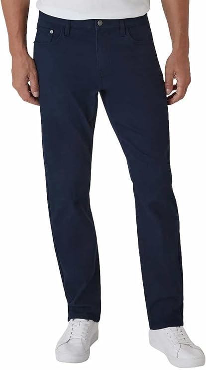 IZOD Men's Mid-Weight Comfort Stretch Knit Denim 5 Pocket Pant (Blue, 34W x 34L)