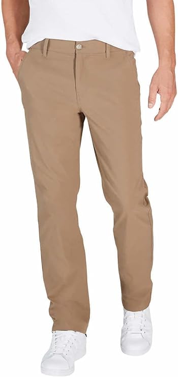 Weatherproof Vintage Men's Performance Weather-Flex  Flatfront Pant (khaki, 32x34)