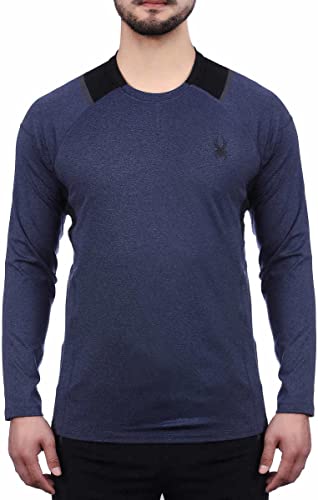 Spyder Mens Active Midweight Long Sleeve Baselayer Shirt (Dust Navy Heather, Small)