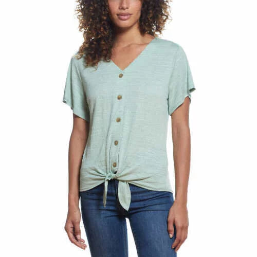 Weatherproof Vintage Women's Tie Front Top