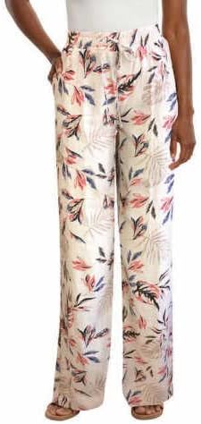 Briggs Ladies' Linen Blend Pant (Tan Floral Pattern, X-Small)