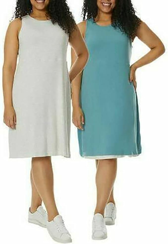 32 DEGREES Women's Reversible Dress (HT.Green & HT.White, X-Large)