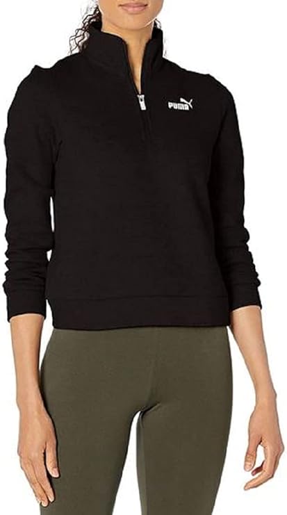 Pumas Women's Half Zip Pullover Sweater (Black, XL)