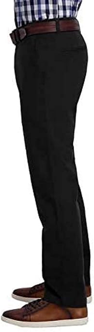 Haggar Stretch Straight Ultimate Travel Chino Pants w/Flex Waist (Black ,34x30)