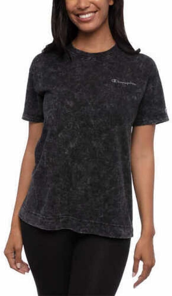 Champion Ladies Crew Neck Tee (Black, Small)