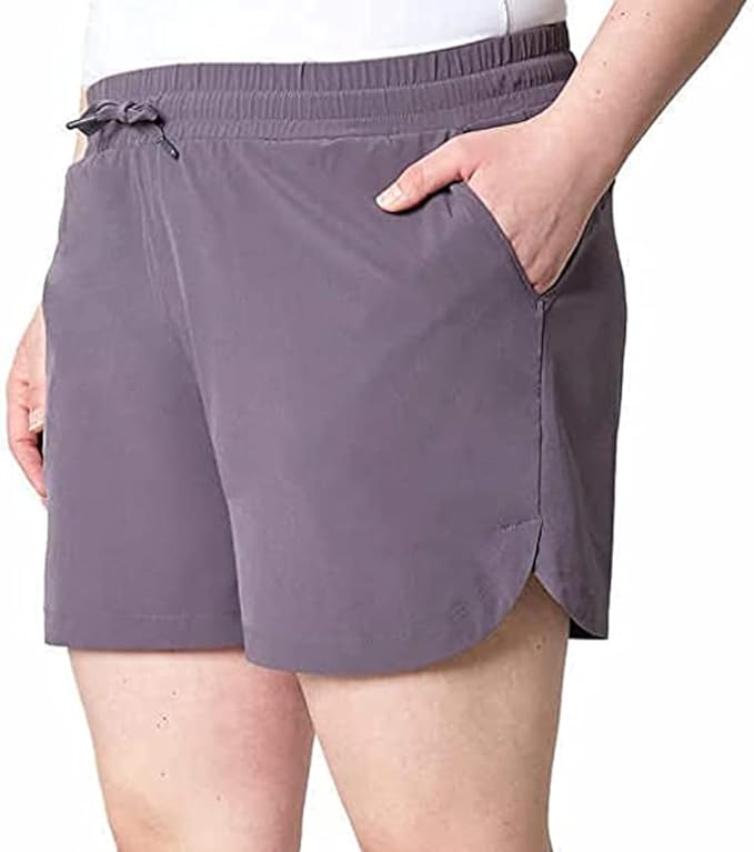 Mondetta Womens Pull-On Short (Purple Charcoal, Small)