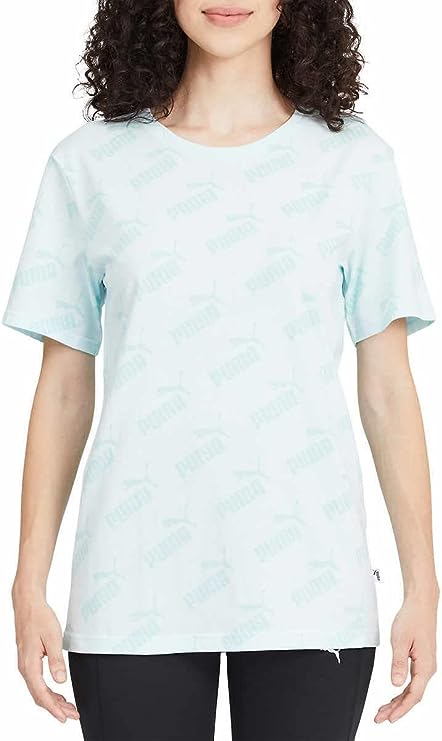 Puma Women's Boyfriend Logo Tee Shirt (Blue, Small)