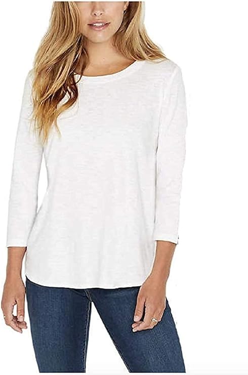 Kirkland Signature Women's Cotton Slub Tee (White,2X)