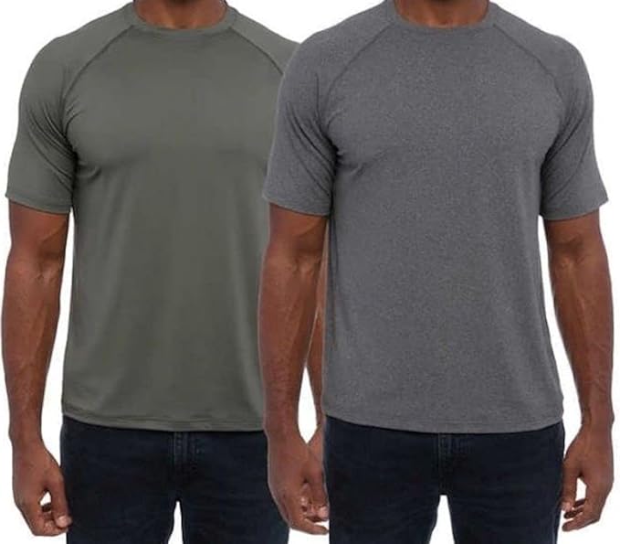 Glacier Men's Performance Mens 2-Pack Tee ( Green/ Grey, L)