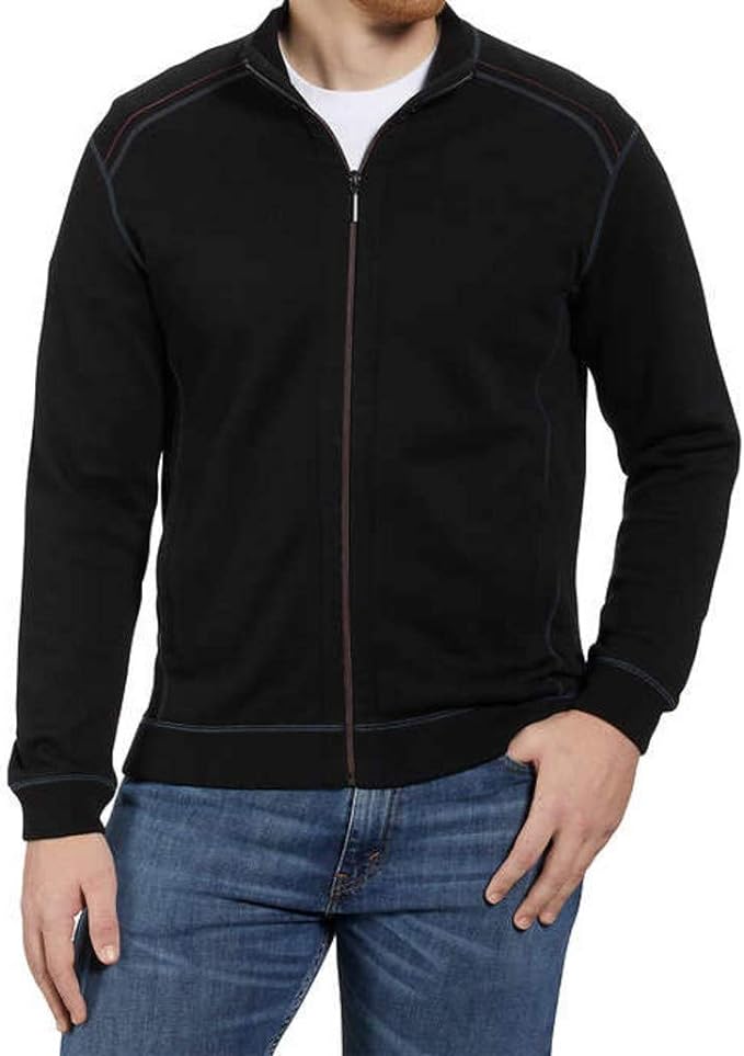 Kirkland Signature Men's Full Zip Sweater/Black/Medium