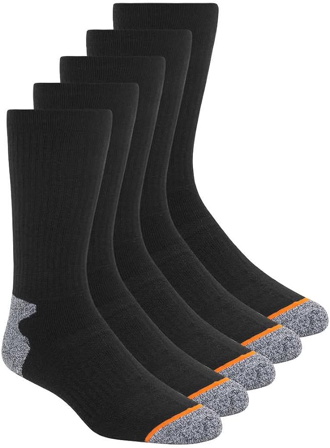 Weatherproof Vintage Men's Outdoor Wool Blend Crew Socks, 6-12 Shoe Size, 5 Pairs