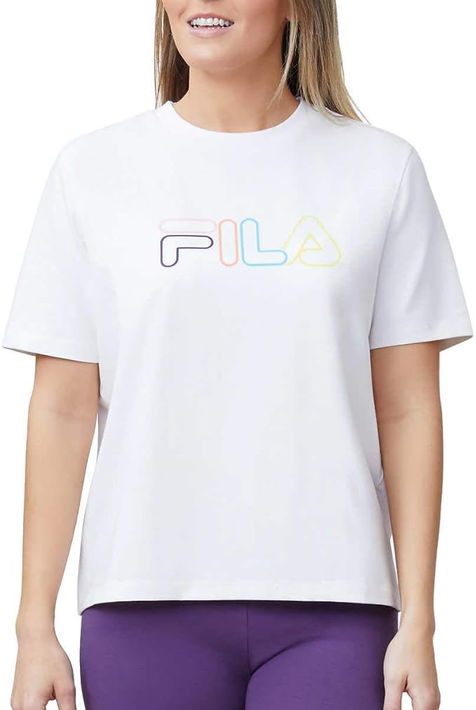 Fila Women's Short Sleeve Crew Neck Jersey Tee (White, X-Large)