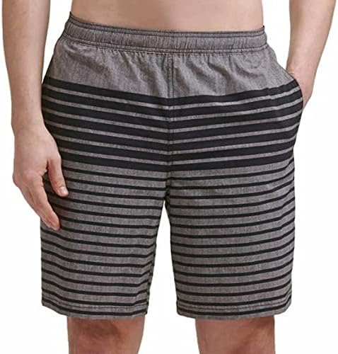 Kirkland Signature Men's Swim Short (Black/Grey Stripe, X-Large)