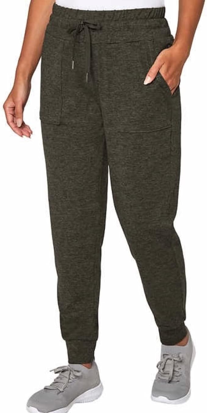 Mondetta Women's Melange Jogger Pants (Olive Night, Medium)