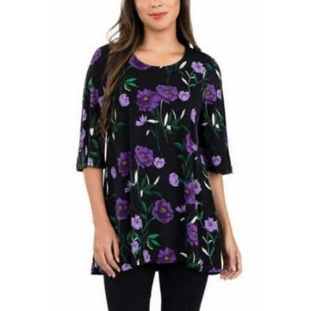 Leota Women's Tunic Shirt ( Poppy Purple, X-Large)