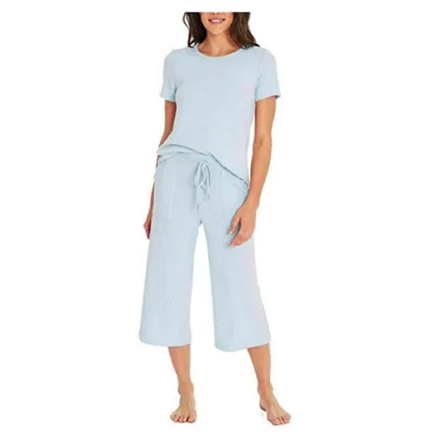 Ultimate comfort and style: Three Dots 2-Piece Luxe Lounge Set - Soft, breathable, and versatile loungewear ensemble."