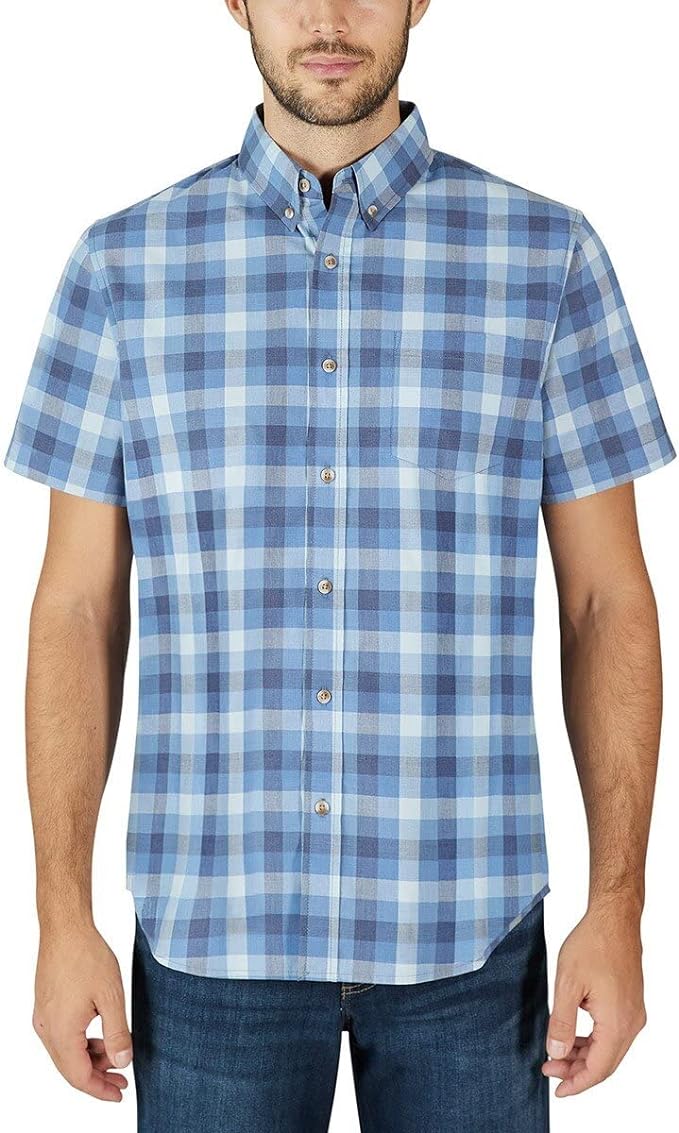 Lee Men Short Sleeve Woven Shirt (Indigo, S)