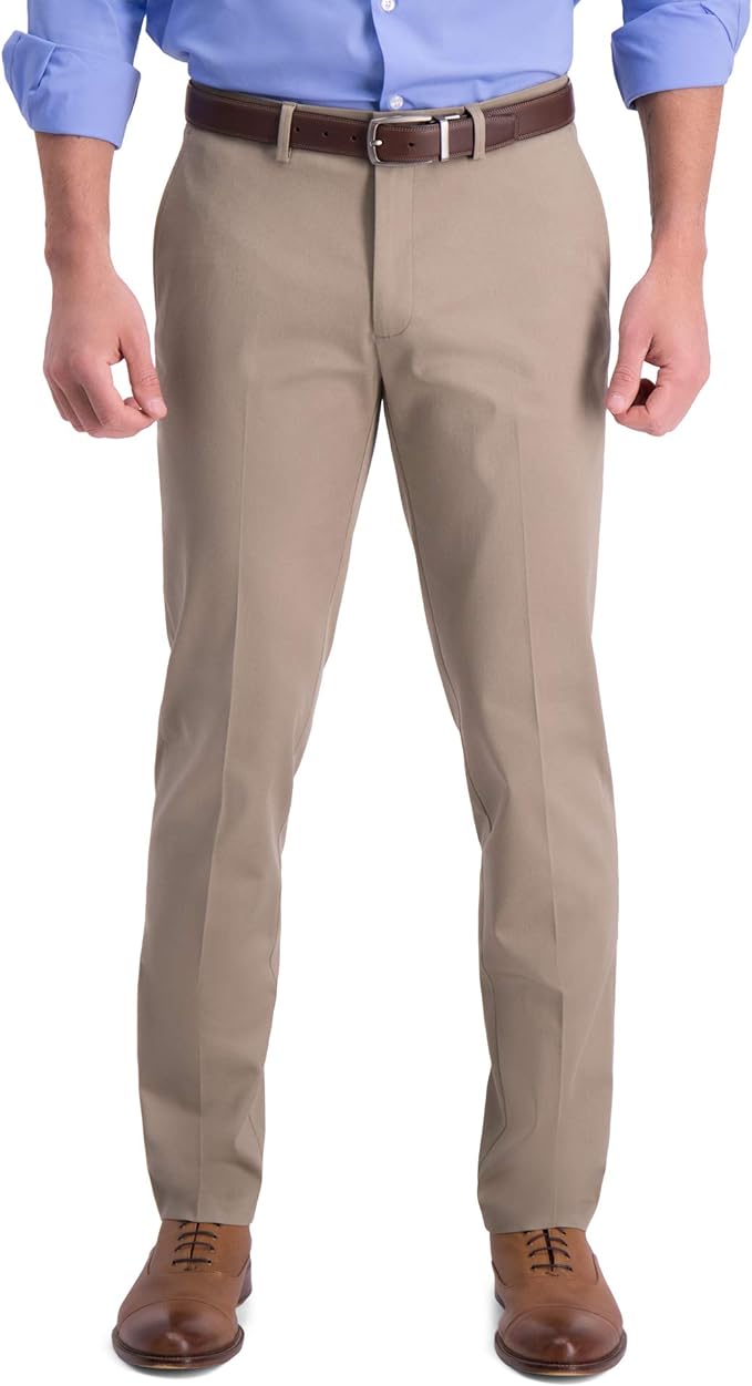 Haggar Men's Iron Free Premium Pants Khaki, 40x30)