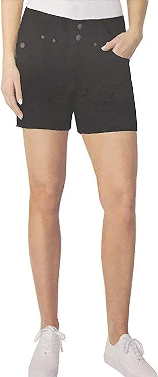 Dakota Blue Women's Mid Rise Soft Stretch Short (Black, 8)