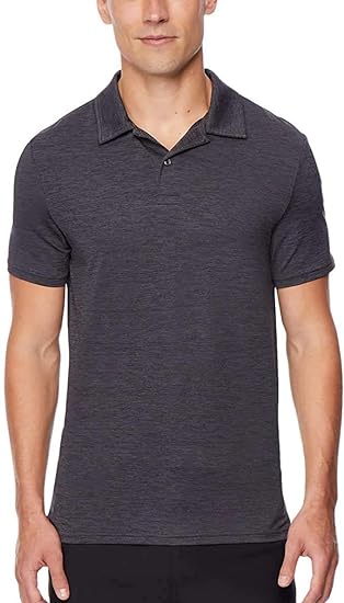 32 DEGREES Men's Ultra Lux Polo (Black Space Dye, Small)