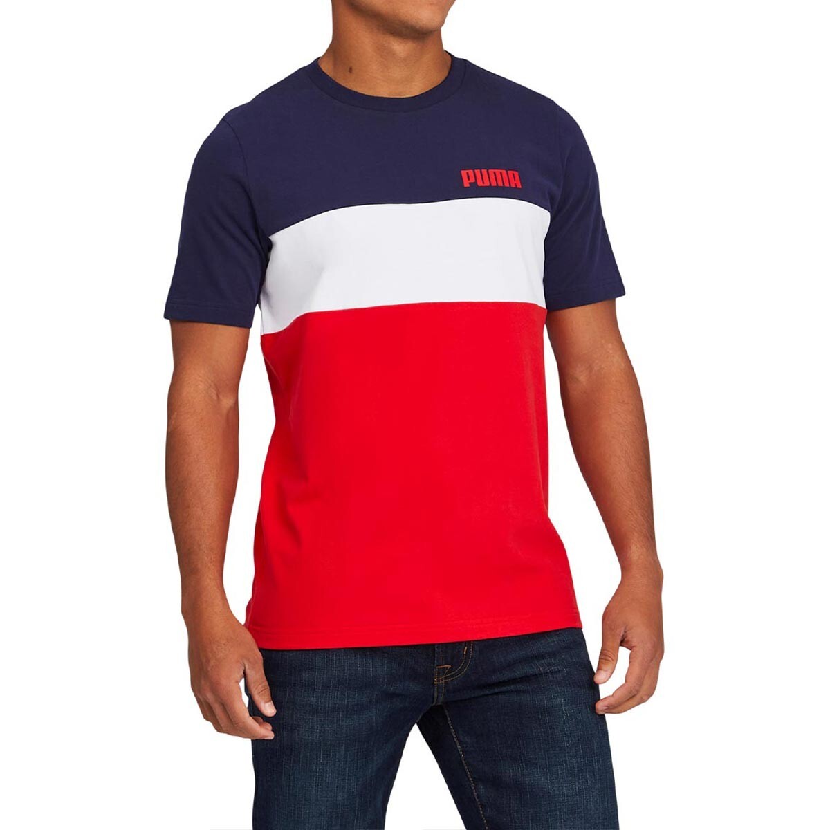 Puma Mens Double Down Tee (Blue, L)