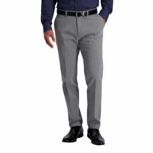 Haggar Men's Straight Fit Premium No Iron Pant (Heather Grey, 38x32)