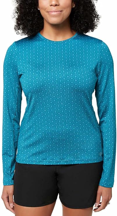 Hang Ten Women's Long Sleeve Rashguard (Caribbean Sea, XX-Large)