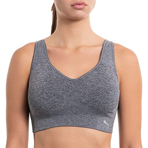 Puma Women's Seamless Sports Bra 2-Pack: Moisture-Wicking, Stretchy, Racerback Design