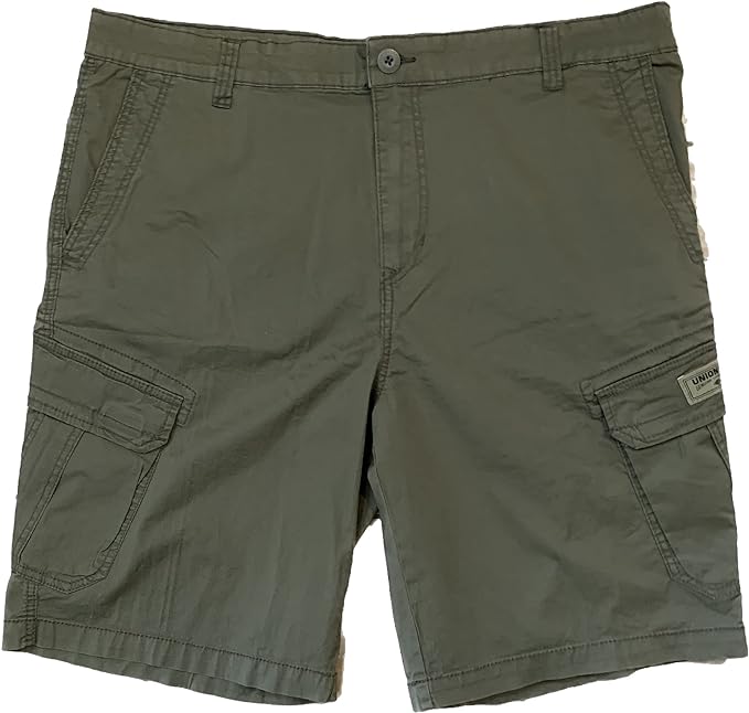 Unionbay Mens Flex Waist Lightweight Cargo Shorts (Dusty Olive, 36)