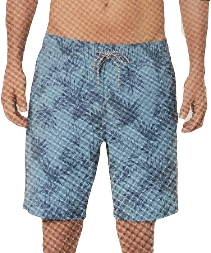 Hang Ten Men's Elastic Boardshort (Captain's Blue, Medium)