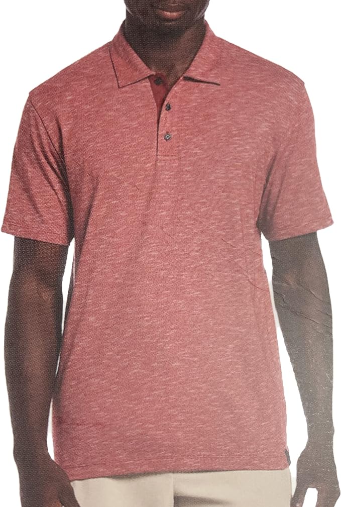 Perry Ellis Men's Short Sleeve Moisture Wicking Slub Polo Shirt