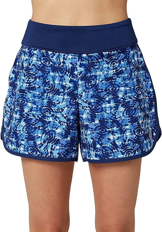 Hang Ten Women 5" Hybrid Shorts (Jewel Provence, Medium)