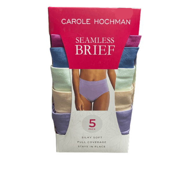Carole Hochman Ladies' Seamless Brief 5-Pack (Cool Mu PK, Medium)