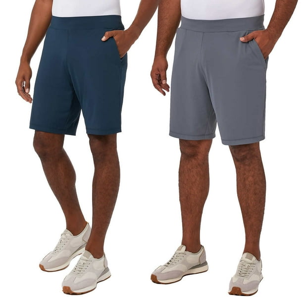 32 Degrees Menâ€™s 2-pack Performance Short (Gray/Deep Ocean, X-Large)