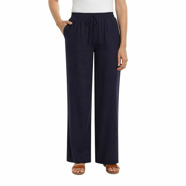 Briggs Ladies' Linen Blend Pant (Navy, Medium)