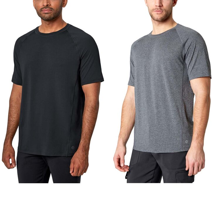 Mondetta Men's Performance Tees (Black/Grey , X-Large)