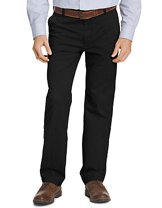 IZOD Men's Performance Stretch Straight Dress Pant (Black, 38x32)