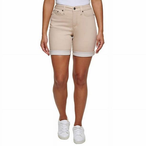 DKNY Jeans Women's Comfort Stretch Pull-On Bermuda Short (Chino, Medium)