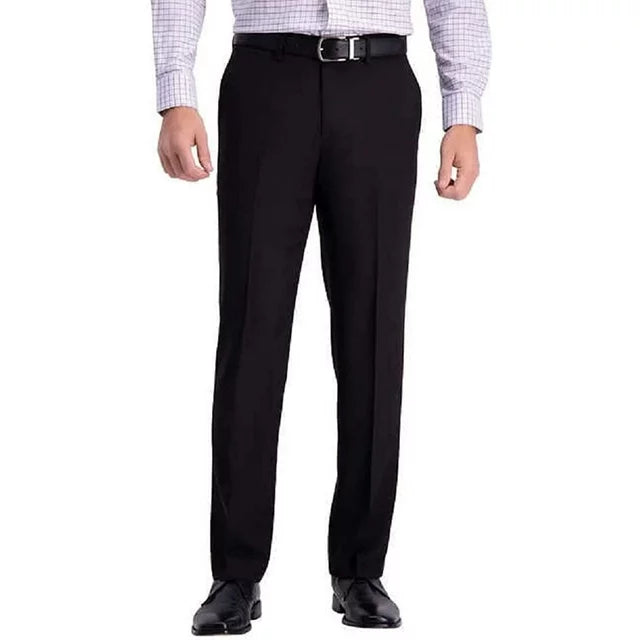 Haggar Men's Comfort Performance Stretch Straight Fit Pants with Super Flex Waistband