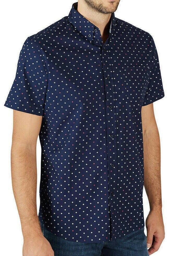 Lee Men Short Sleeve Woven Shirt (Navy, M)