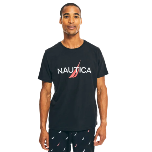 Nautica Men's Big Logo Crew-Neck T-Shirt - Premium Quality Casual Tee 