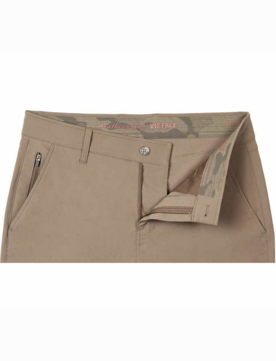 Weatherproof Vintage Men's Performance Weather-Flex  Flatfront Pant (khaki, 36x30)