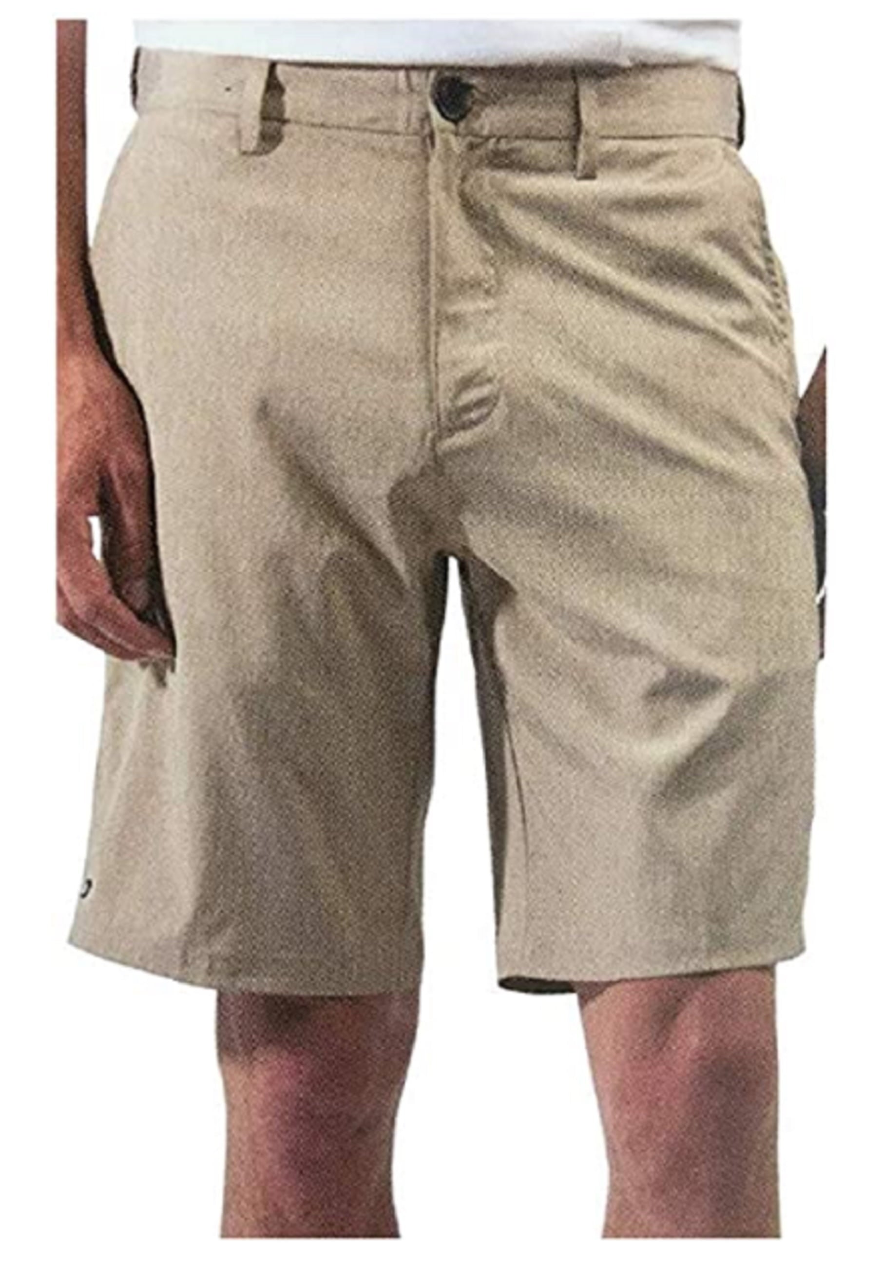 Micros Men's 4-Way Stretch Flat Front Shorts (Light Tan, 38)