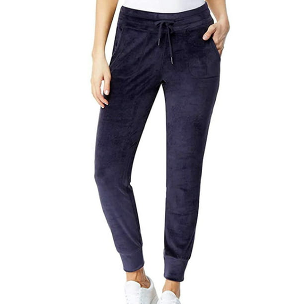 32 DEGREES Ladies' Velour Jogger (Navy, X-Large)