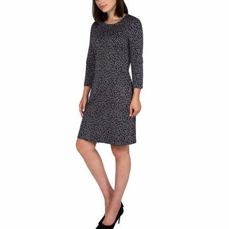 Nicole Miller Womens 3/4 Sleeve Dresses for women (Grey Leopard, Medium)