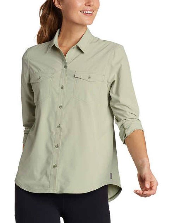 Eddie Bauer Women's Button Up Top Long Sleeve