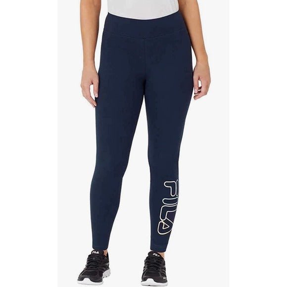 Fila Women's Logo High Waist Cotton Ankle Leggings